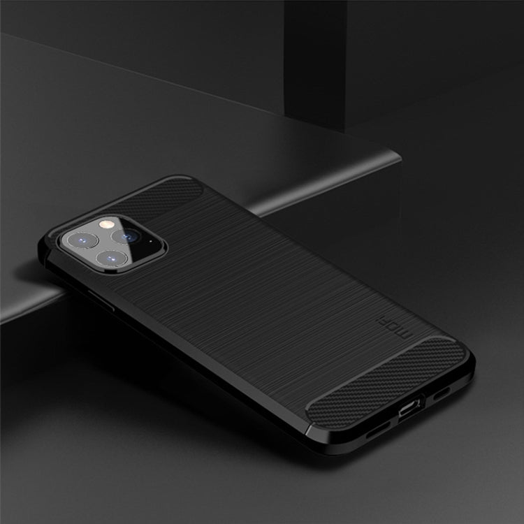 For iPhone 12 / 12 Pro MOF Gentleness Series Brushed Texture Carbon Fiber Soft TPU Case(Black) - iPhone 12 / 12 Pro Cases by MOFI | Online Shopping South Africa | PMC TechLife