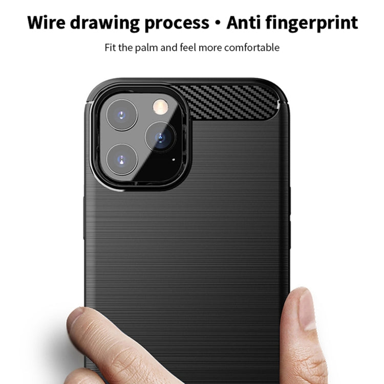 For iPhone 12 / 12 Pro MOF Gentleness Series Brushed Texture Carbon Fiber Soft TPU Case(Black) - iPhone 12 / 12 Pro Cases by MOFI | Online Shopping South Africa | PMC TechLife