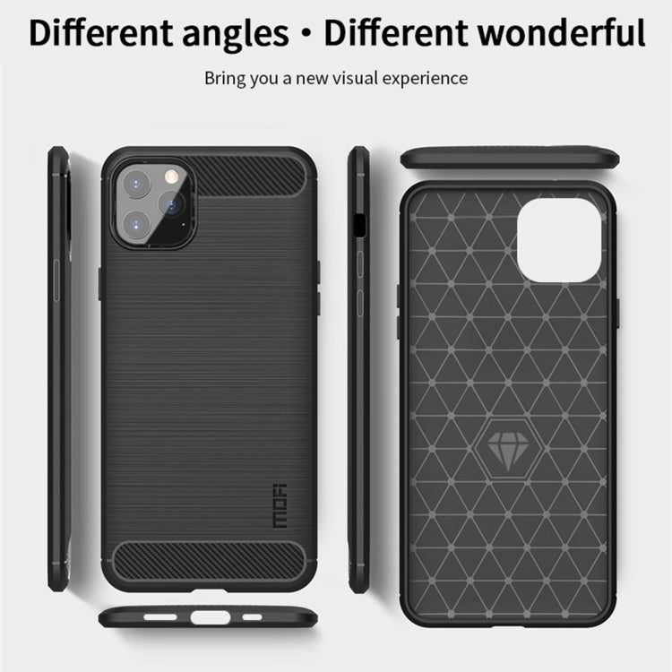 For iPhone 12 / 12 Pro MOF Gentleness Series Brushed Texture Carbon Fiber Soft TPU Case(Black) - iPhone 12 / 12 Pro Cases by MOFI | Online Shopping South Africa | PMC TechLife