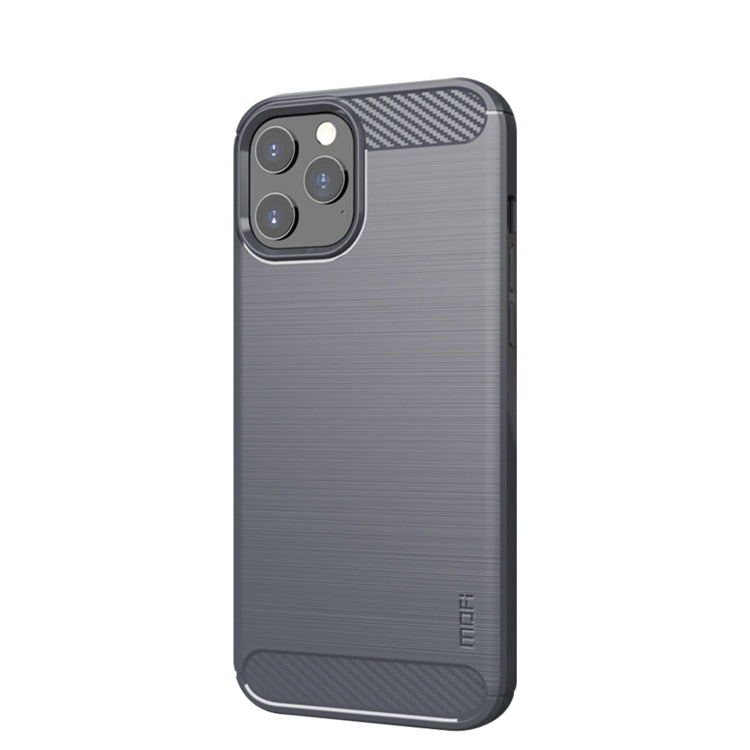 For iPhone 12 / 12 Pro MOF Gentleness Series Brushed Texture Carbon Fiber Soft TPU Case(Gray) - iPhone 12 / 12 Pro Cases by MOFI | Online Shopping South Africa | PMC TechLife