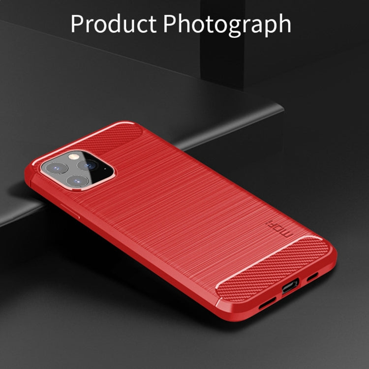 For iPhone 12 / 12 Pro MOF Gentleness Series Brushed Texture Carbon Fiber Soft TPU Case(Red) - iPhone 12 / 12 Pro Cases by MOFI | Online Shopping South Africa | PMC TechLife | Buy Now Pay Later Mobicred