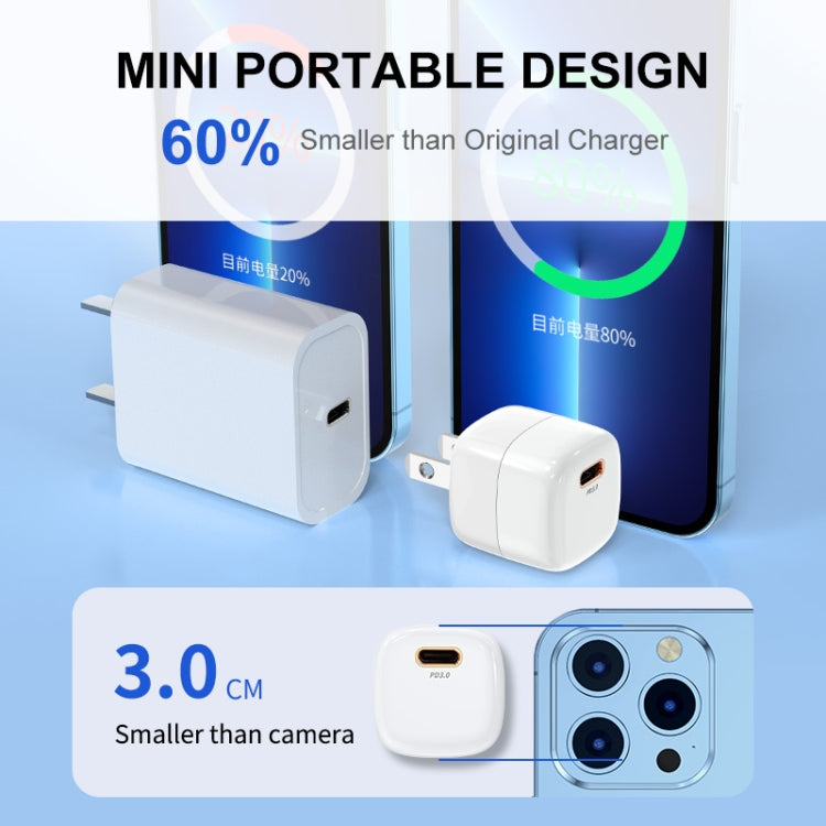 ENKAY APQ-011 Mini PD 20W USB-C / Type-C Port Fast Charger, US Plug(White) - free shipping - PMC TechLife - Order now!