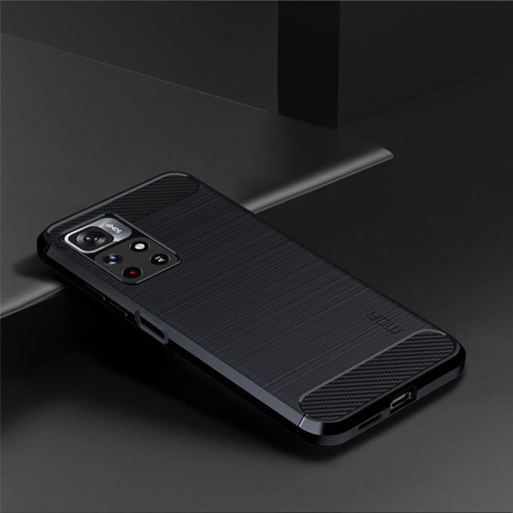 For Xiaomi Redmi Note11 Pro / Note 11 Pro+ MOFI Gentleness Series Brushed Texture Carbon Fiber Soft TPU Phone Case(Blue) - Xiaomi Cases by MOFI | Online Shopping South Africa | PMC TechLife