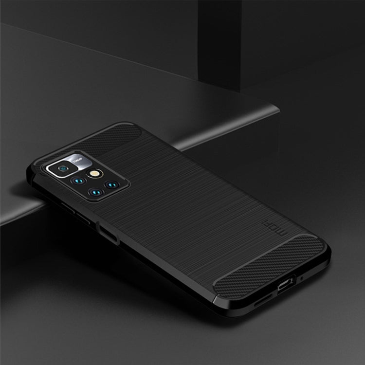 For Xiaomi Redmi 10 / 10 Prime MOFI Gentleness Series Brushed Texture Carbon Fiber Soft TPU Phone Case(Black) - Xiaomi Cases by MOFI | Online Shopping South Africa | PMC TechLife