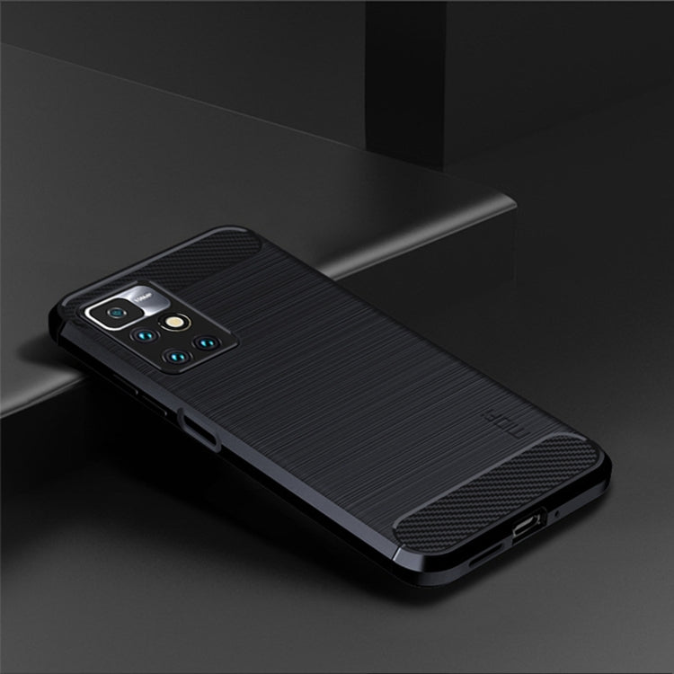 For Xiaomi Redmi 10 / 10 Prime MOFI Gentleness Series Brushed Texture Carbon Fiber Soft TPU Phone Case(Blue) - Xiaomi Cases by MOFI | Online Shopping South Africa | PMC TechLife