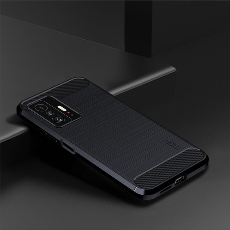 For Xiaomi Mi 11T / 11T Pro MOFI Gentleness Series Brushed Texture Carbon Fiber Soft TPU Phone Case(Blue) - Xiaomi Cases by MOFI | Online Shopping South Africa | PMC TechLife | Buy Now Pay Later Mobicred