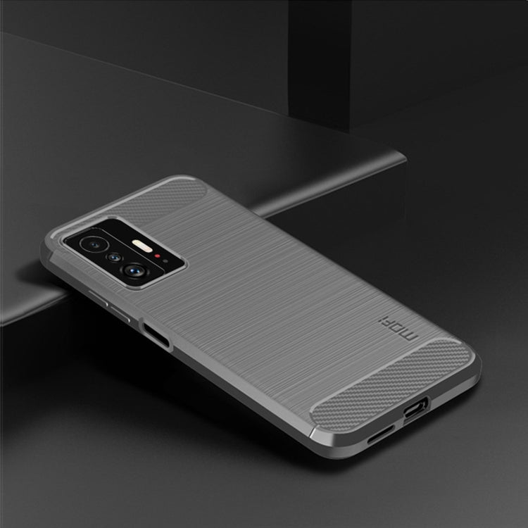 For Xiaomi Mi 11T / 11T Pro MOFI Gentleness Series Brushed Texture Carbon Fiber Soft TPU Phone Case(Gray) - Xiaomi Cases by MOFI | Online Shopping South Africa | PMC TechLife