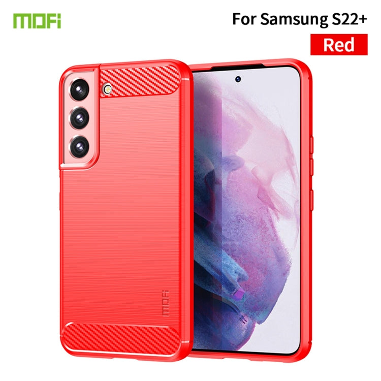 For Samsung Galaxy S22+ 5G MOFI Gentleness Series Brushed Texture Carbon Fiber Soft TPU Case(Red) - Galaxy S22+ 5G Cases by MOFI | Online Shopping South Africa | PMC TechLife | Buy Now Pay Later Mobicred