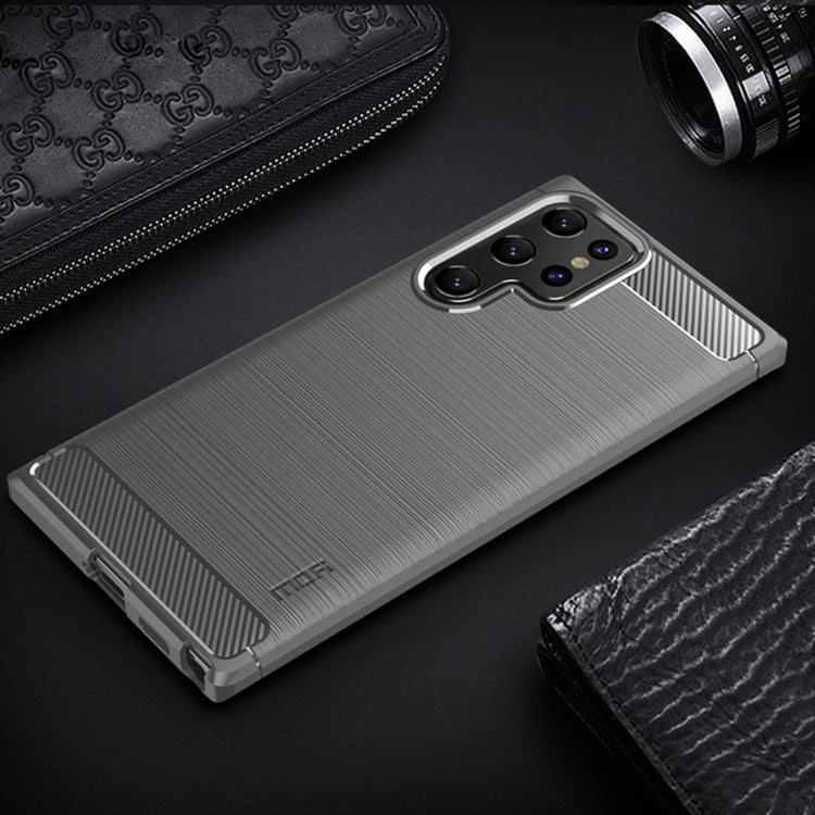 For Samsung Galaxy S22 Ultra 5G MOFI Gentleness Series Brushed Texture Carbon Fiber Soft TPU Case(Gray) - Galaxy S22 Ultra 5G Cases by MOFI | Online Shopping South Africa | PMC TechLife | Buy Now Pay Later Mobicred