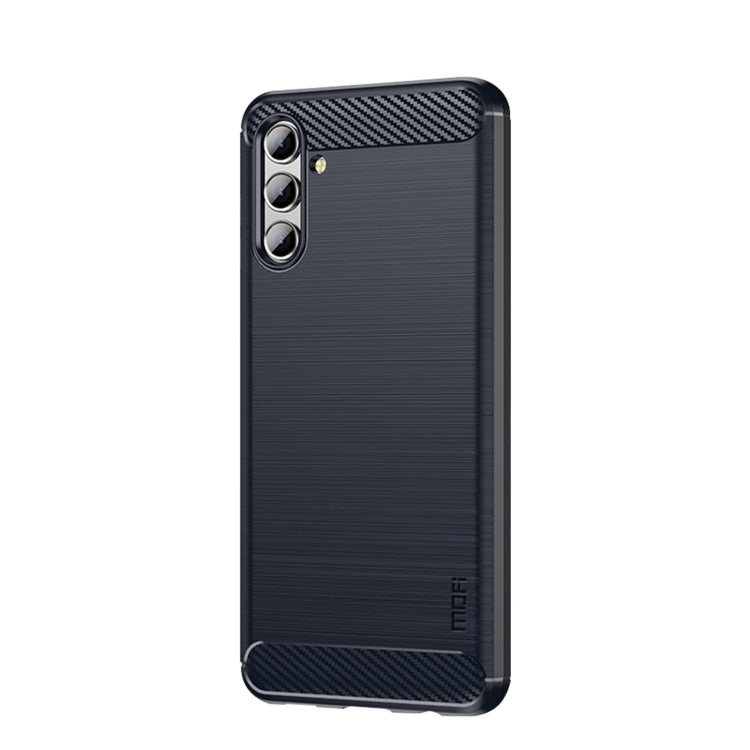 For Samsung Galaxy A13 5G MOFI Gentleness Series Brushed Texture Carbon Fiber Soft TPU Case(Blue) - free shipping - PMC TechLife - Order now!