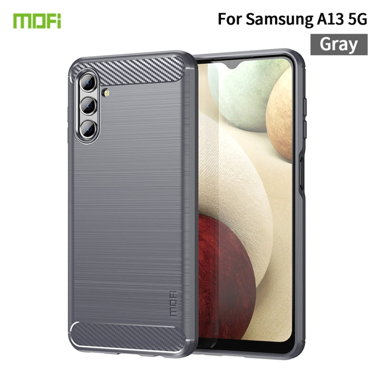 For Samsung Galaxy A13 5G MOFI Gentleness Series Brushed Texture Carbon Fiber Soft TPU Case(Gray) - Galaxy Phone Cases by MOFI | Online Shopping South Africa | PMC TechLife | Buy Now Pay Later Mobicred