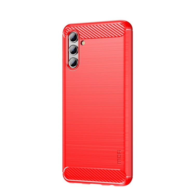 For Samsung Galaxy A13 5G MOFI Gentleness Series Brushed Texture Carbon Fiber Soft TPU Case(Red) - Galaxy Phone Cases by MOFI | Online Shopping South Africa | PMC TechLife | Buy Now Pay Later Mobicred