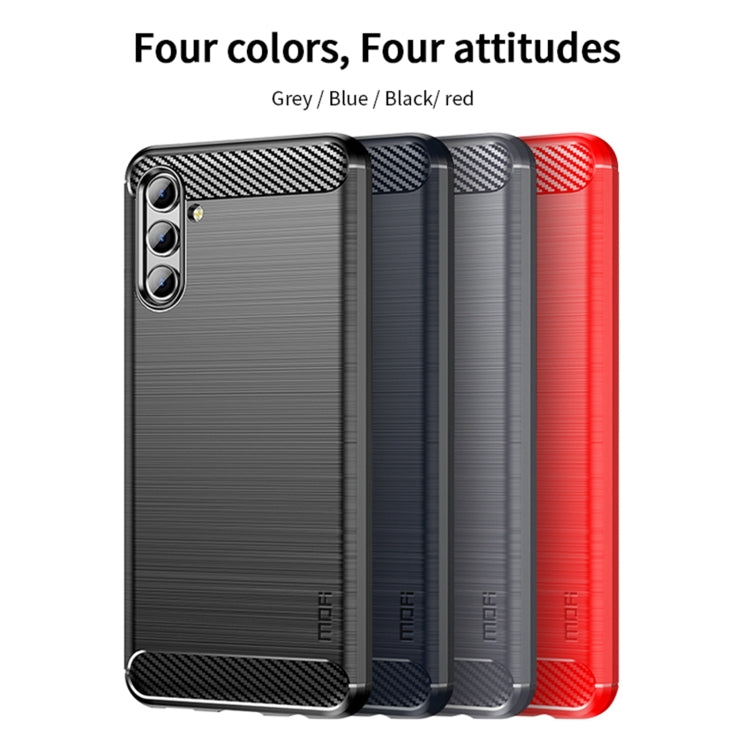 For Samsung Galaxy A13 5G MOFI Gentleness Series Brushed Texture Carbon Fiber Soft TPU Case(Red) - Galaxy Phone Cases by MOFI | Online Shopping South Africa | PMC TechLife | Buy Now Pay Later Mobicred