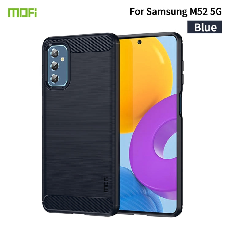 For Samsung Galaxy M52 5G MOFI Gentleness Series Brushed Texture Carbon Fiber Soft TPU Case(Blue) - Galaxy Phone Cases by MOFI | Online Shopping South Africa | PMC TechLife | Buy Now Pay Later Mobicred