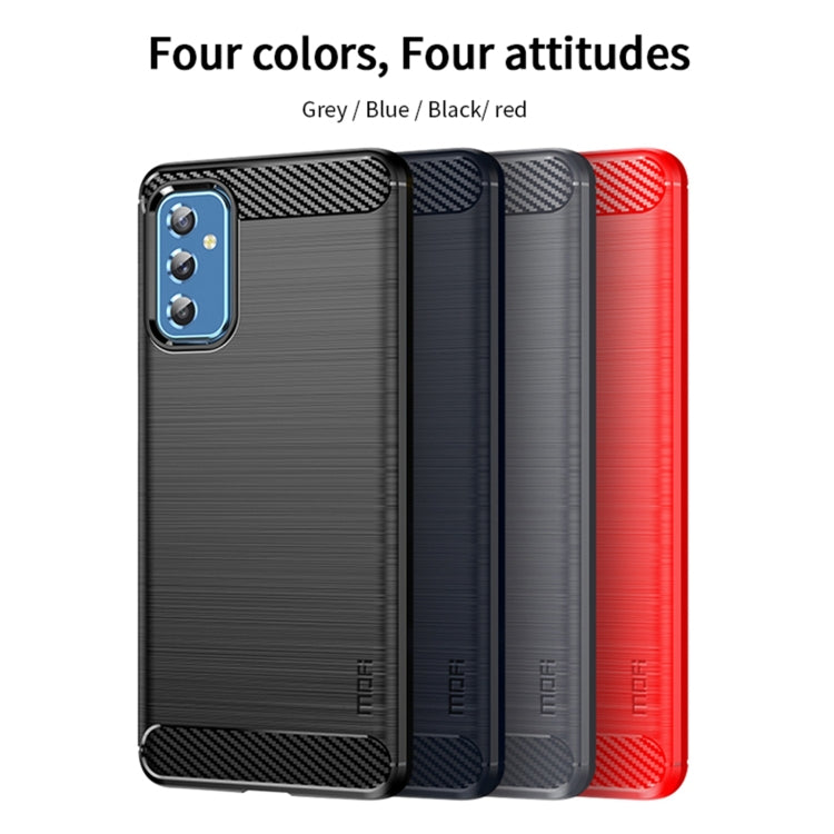 For Samsung Galaxy M52 5G MOFI Gentleness Series Brushed Texture Carbon Fiber Soft TPU Case(Blue) - Galaxy Phone Cases by MOFI | Online Shopping South Africa | PMC TechLife | Buy Now Pay Later Mobicred