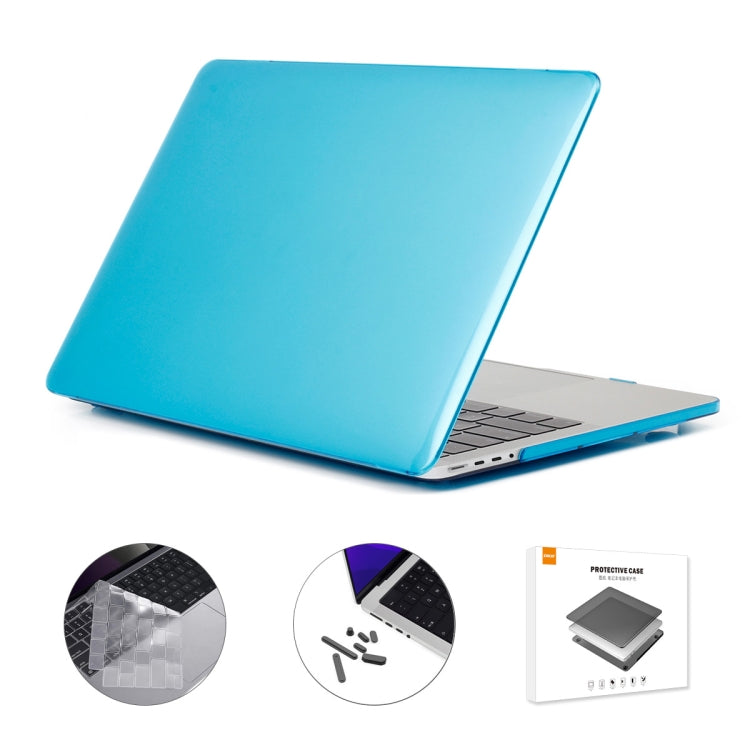 ENKAY Hat-Prince 3 in 1 Crystal Laptop Protective Case + TPU Keyboard Film + Anti-dust Plugs Set for MacBook Pro 14.2 inch A2442 2021, Version:EU Version(Light Blue) - free shipping - PMC Jewellery - Order now!
