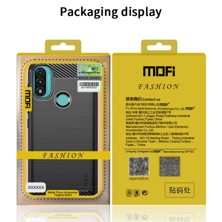 For Motorola Moto E20 / E30 / E40 MOFI Gentleness Series Brushed Texture Carbon Fiber Soft TPU Case(Blue) - Motorola Cases by MOFI | Online Shopping South Africa | PMC TechLife | Buy Now Pay Later Mobicred