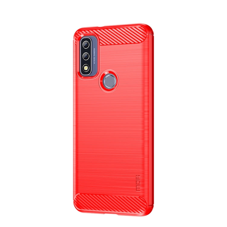 For Motorola Moto G Pure 2021 MOFI Gentleness Series Brushed Texture Carbon Fiber Soft TPU Case(Red) - Motorola Cases by MOFI | Online Shopping South Africa | PMC TechLife | Buy Now Pay Later Mobicred