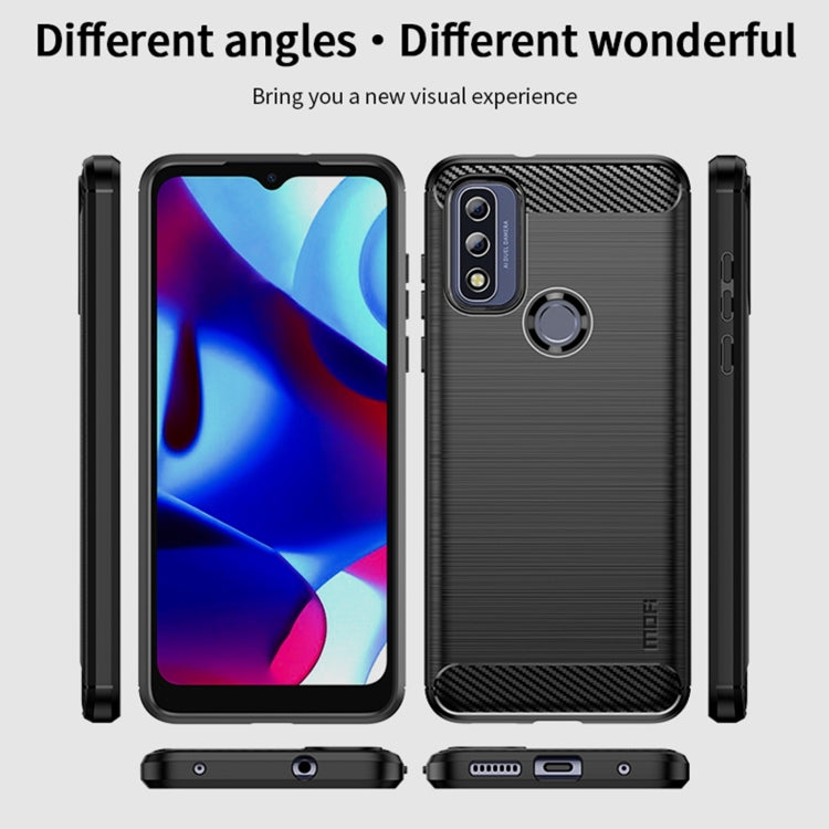 For Motorola Moto G Pure 2021 MOFI Gentleness Series Brushed Texture Carbon Fiber Soft TPU Case(Red) - Motorola Cases by MOFI | Online Shopping South Africa | PMC TechLife | Buy Now Pay Later Mobicred