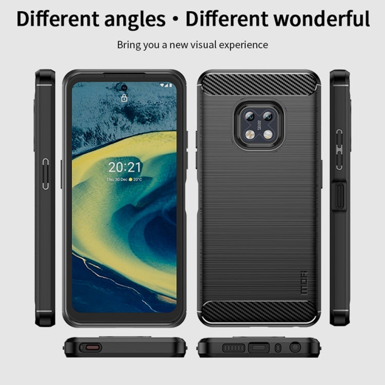 For Nokia XR20 MOFI Gentleness Series Brushed Texture Carbon Fiber Soft TPU Case(Black) - Nokia Cases by MOFI | Online Shopping South Africa | PMC TechLife | Buy Now Pay Later Mobicred