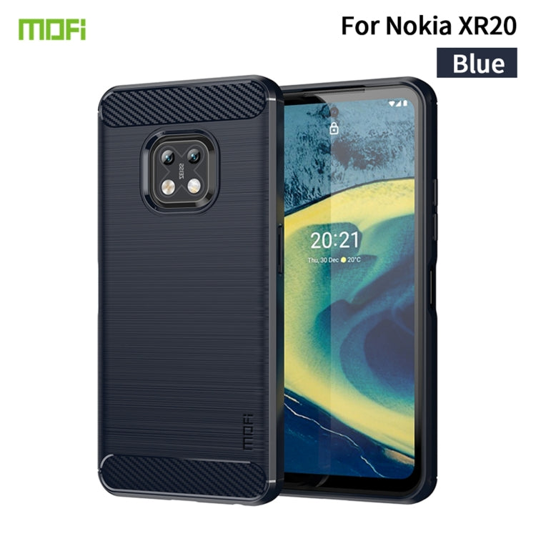 For Nokia XR20 MOFI Gentleness Series Brushed Texture Carbon Fiber Soft TPU Case(Blue) - Nokia Cases by MOFI | Online Shopping South Africa | PMC TechLife | Buy Now Pay Later Mobicred