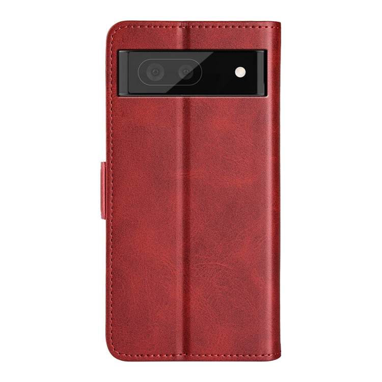 For Google Pixel 6a Dual-side Magnetic Buckle Leather Phone Case(Red) - Google Cases by PMC TechLife | Online Shopping South Africa | PMC TechLife | Buy Now Pay Later Mobicred