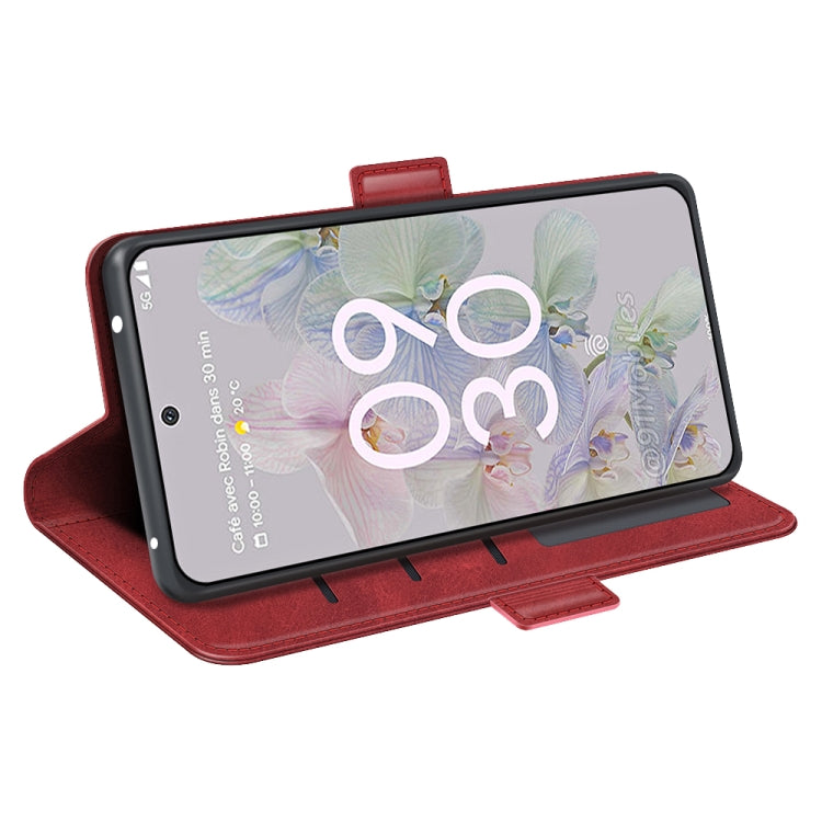 For Google Pixel 6a Dual-side Magnetic Buckle Leather Phone Case(Red) - Google Cases by PMC TechLife | Online Shopping South Africa | PMC TechLife | Buy Now Pay Later Mobicred