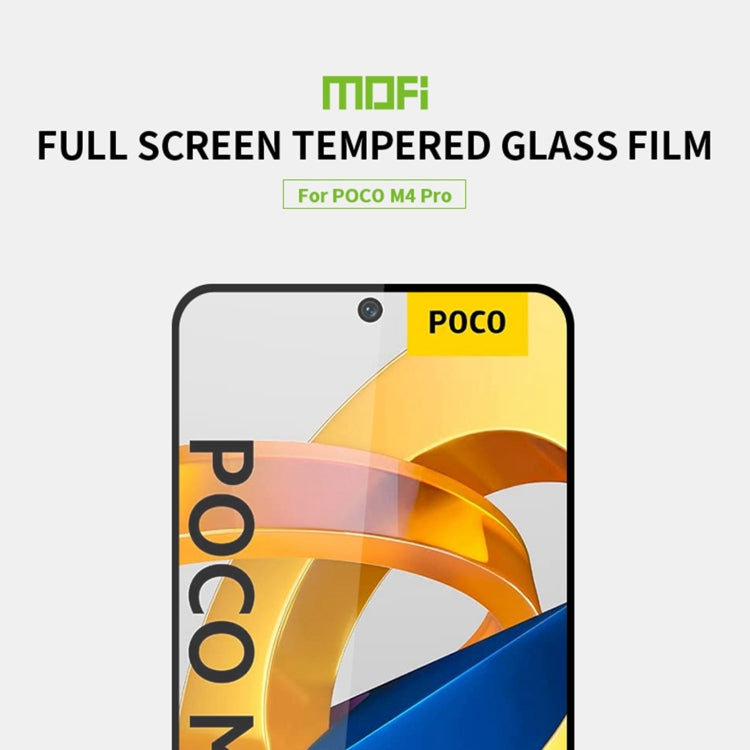 For Xiaomi Poco M4 Pro 5G MOFI 9H 2.5D Tempered Glass Full Film(Black) -  by MOFI | Online Shopping South Africa | PMC TechLife | Buy Now Pay Later Mobicred