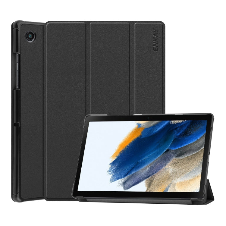For Samsung Galaxy Tab A8 10.5 2021 ENKAY Custer Texture Leather Smart Tablet Case(Black) - free shipping - PMc TechLife - Order now!