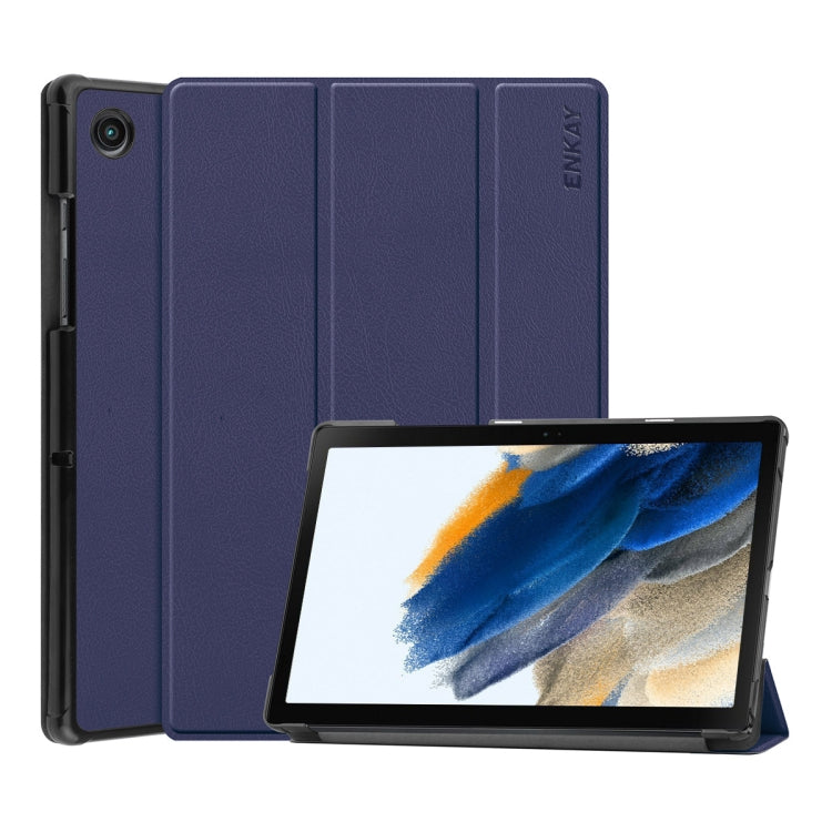 For Samsung Galaxy Tab A8 10.5 2021 ENKAY Custer Texture Leather Smart Tablet Case(Dark Blue) - free shipping - PMc TechLife - Order now!