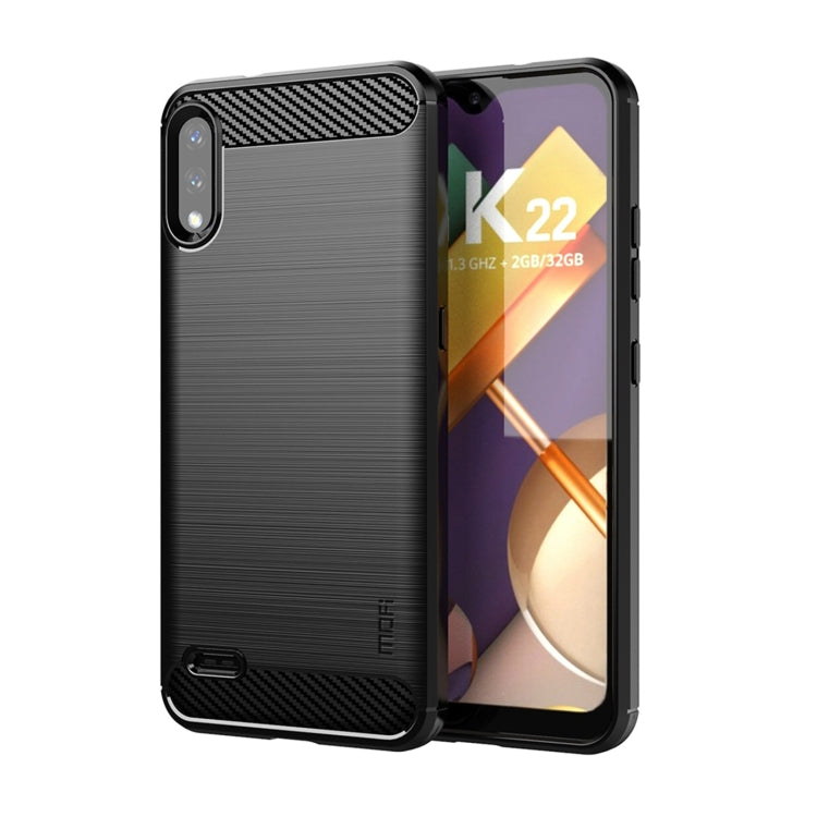 For LG K22 / K22 Plus MOFI Gentleness Brushed Carbon Fiber Soft TPU Case(Black) - free shipping - PMC TechLife - Order now!