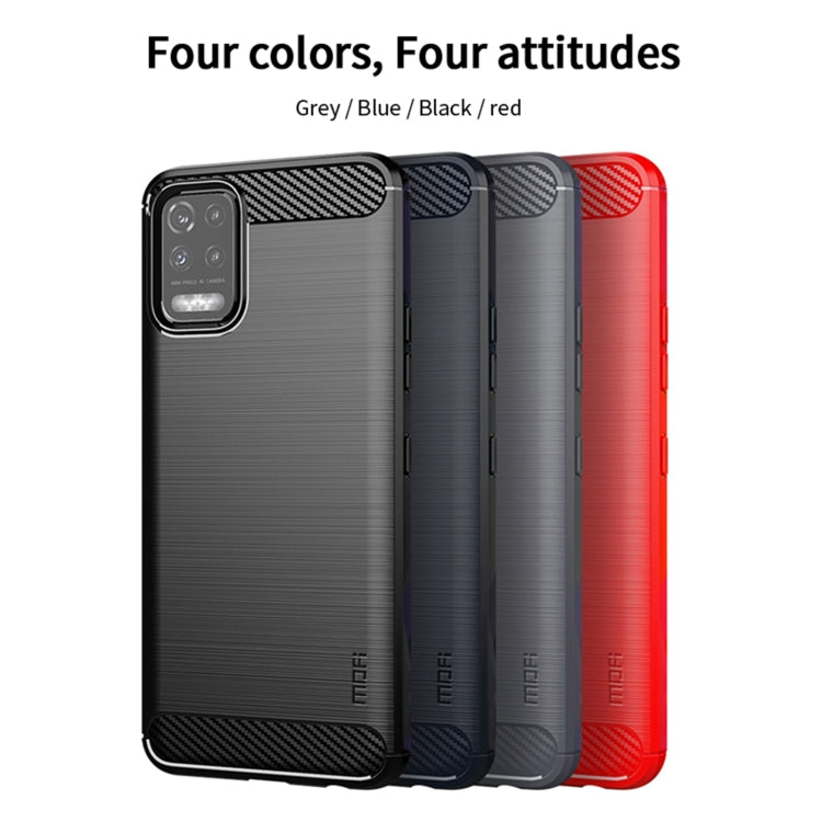 For LG K52 / K62 / K62+ / Q52 / Q62  MOFI Gentleness Brushed Carbon Fiber Soft TPU Case(Red) - LG Cases by MOFI | Online Shopping South Africa | PMC TechLife | Buy Now Pay Later Mobicred