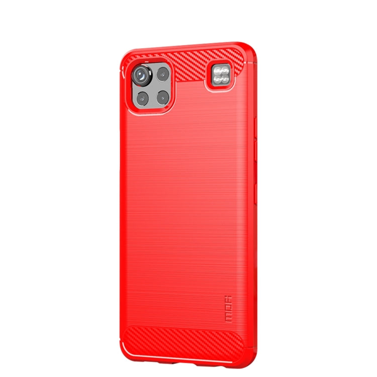 For LG K92 MOFI Gentleness Brushed Carbon Fiber Soft TPU Case(Red) - LG Cases by MOFI | Online Shopping South Africa | PMC TechLife | Buy Now Pay Later Mobicred
