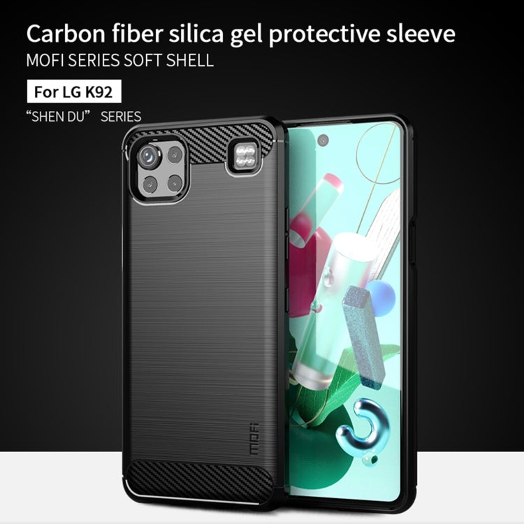 For LG K92 MOFI Gentleness Brushed Carbon Fiber Soft TPU Case(Red) - LG Cases by MOFI | Online Shopping South Africa | PMC TechLife | Buy Now Pay Later Mobicred
