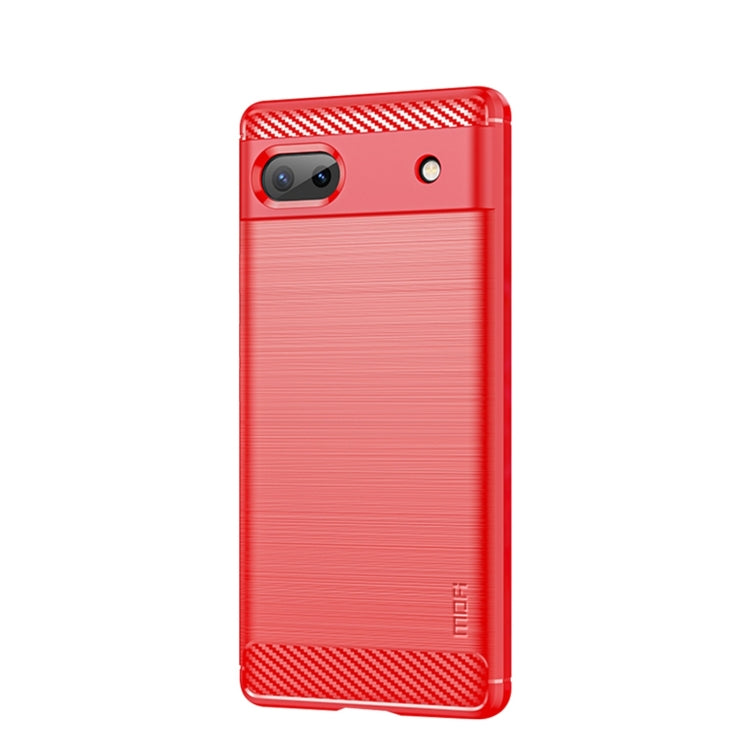 For Google Pixel 6A MOFI Gentleness Brushed Carbon Fiber Soft TPU Case(Red) - Google Cases by MOFI | Online Shopping South Africa | PMC TechLife | Buy Now Pay Later Mobicred