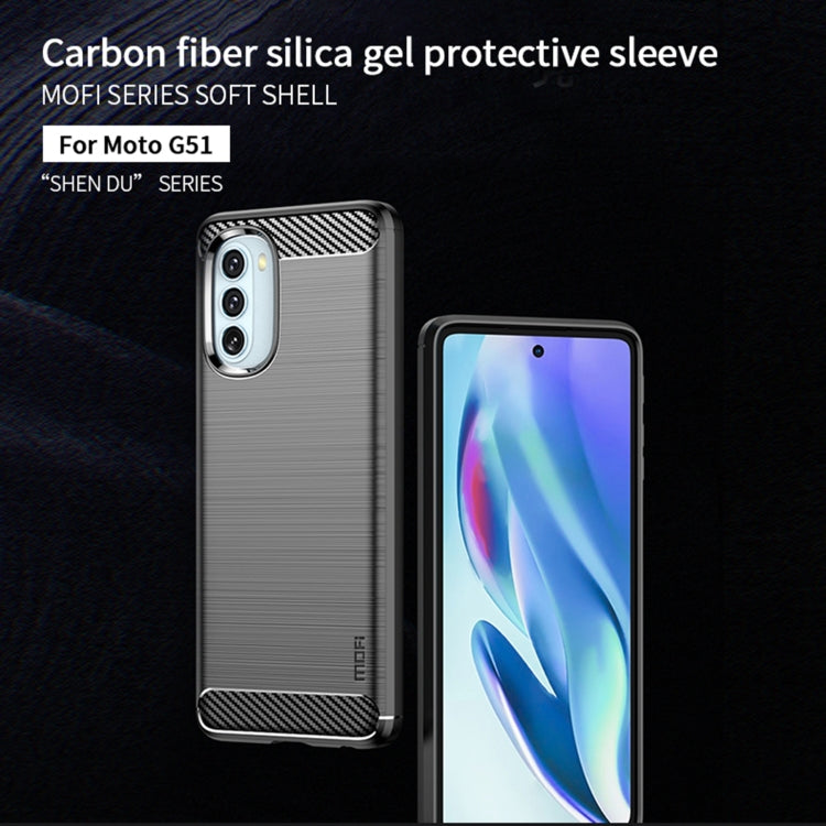 For Motorola Moto G51  5G MOFI Gentleness Brushed Carbon Fiber Soft TPU Case(Black) - free shipping - PMC TechLife - Order now!