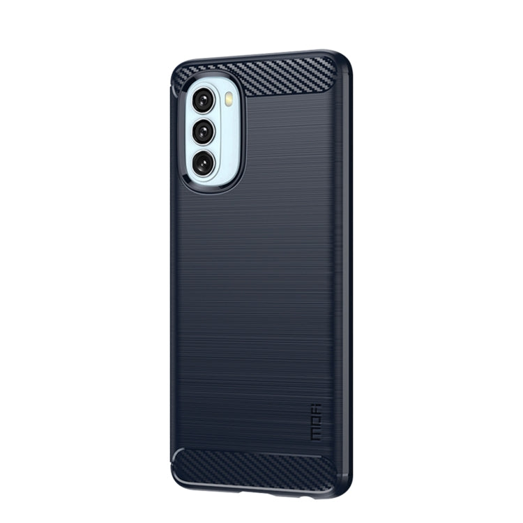 For Motorola Moto G51  5G MOFI Gentleness Brushed Carbon Fiber Soft TPU Case(Blue) - Motorola Cases by MOFI | Online Shopping South Africa | PMC TechLife | Buy Now Pay Later Mobicred