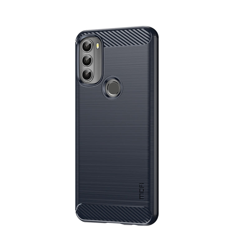 For Motorola Moto G71 5G MOFI Gentleness Brushed Carbon Fiber Soft TPU Case(Blue) - free shipping - PMC TechLife - Order now!