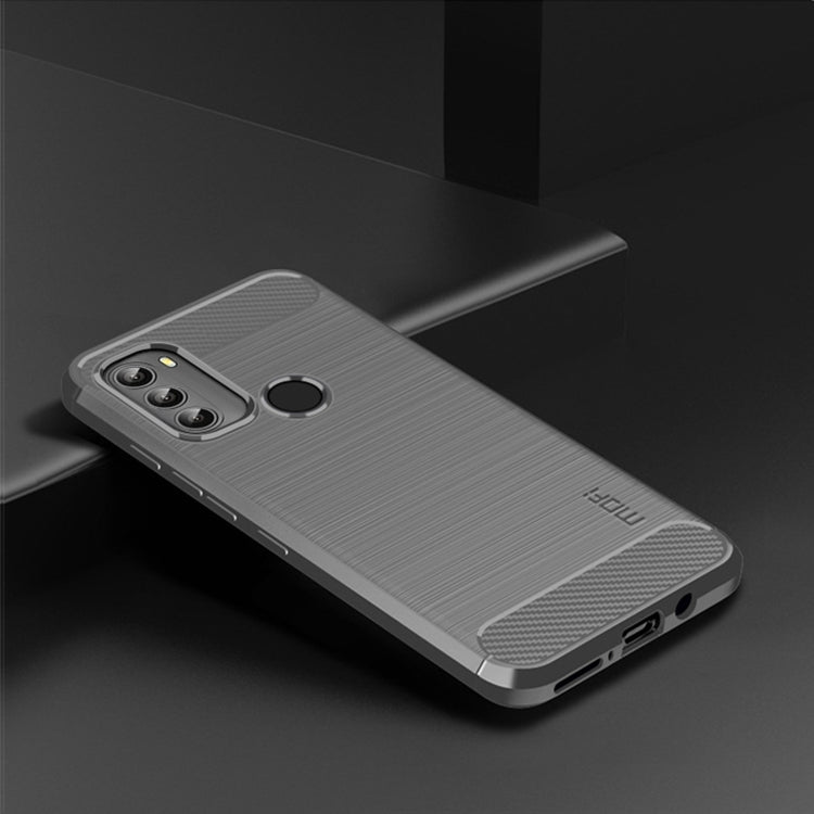 For Motorola Moto G71 5G MOFI Gentleness Brushed Carbon Fiber Soft TPU Case(Gray) - Motorola Cases by MOFI | Online Shopping South Africa | PMC TechLife | Buy Now Pay Later Mobicred