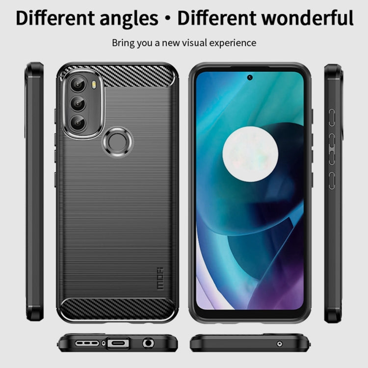 For Motorola Moto G71 5G MOFI Gentleness Brushed Carbon Fiber Soft TPU Case(Gray) - Motorola Cases by MOFI | Online Shopping South Africa | PMC TechLife | Buy Now Pay Later Mobicred