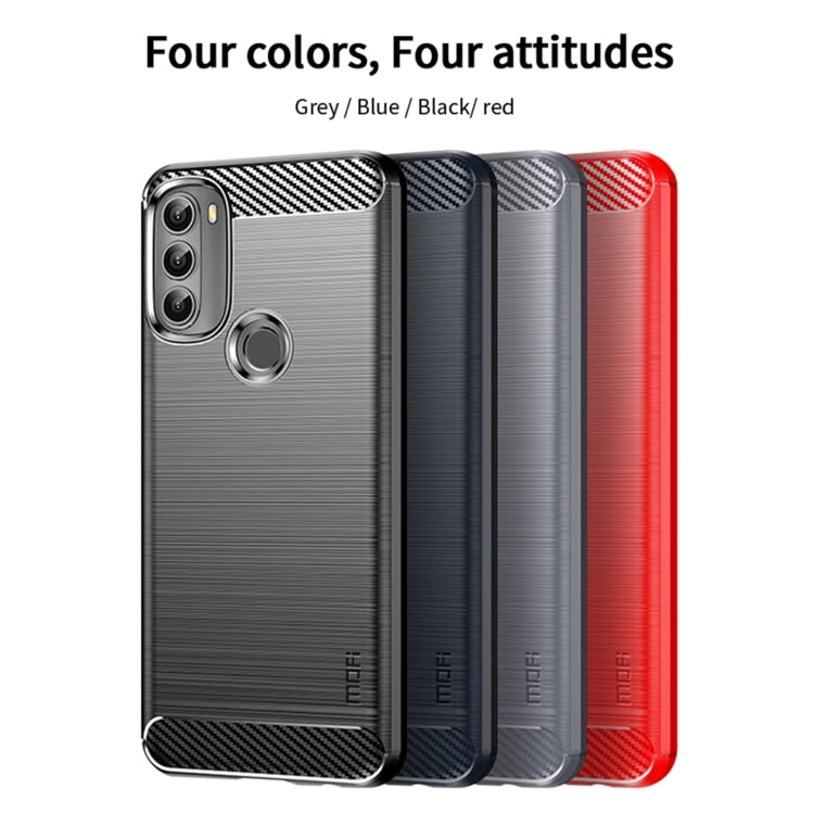 For Motorola Moto G71 5G MOFI Gentleness Brushed Carbon Fiber Soft TPU Case(Gray) - Motorola Cases by MOFI | Online Shopping South Africa | PMC TechLife | Buy Now Pay Later Mobicred