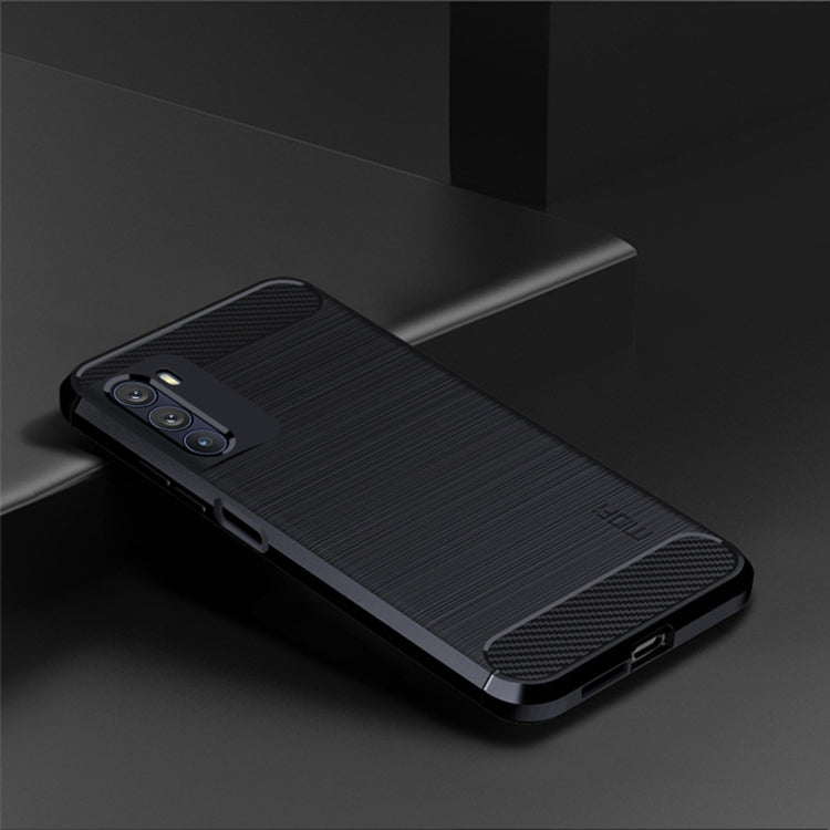 For Motorola Moto G200 5G / Edge S30 MOFI Gentleness Brushed Carbon Fiber Soft TPU Case(Blue) - Motorola Cases by MOFI | Online Shopping South Africa | PMC TechLife | Buy Now Pay Later Mobicred