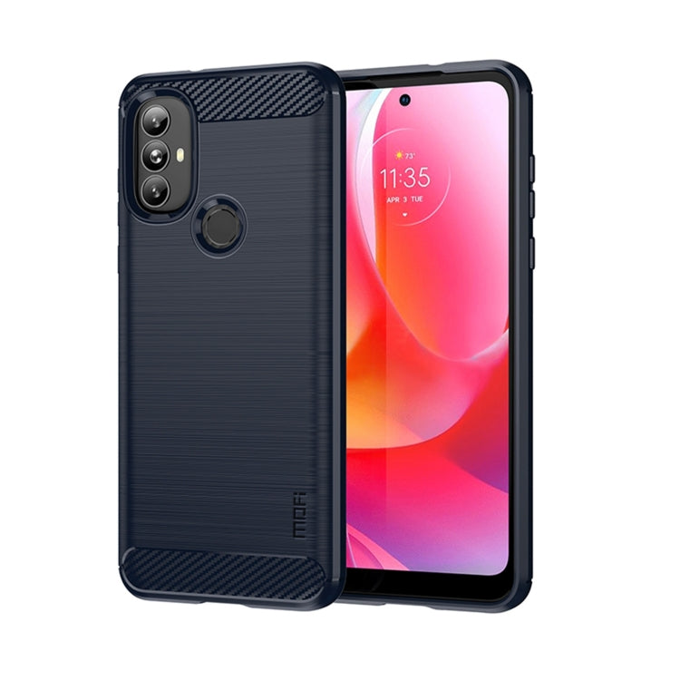 For Motorola Moto G Power 2022 MOFI Gentleness Brushed Carbon Fiber Soft TPU Case(Blue) - Motorola Cases by MOFI | Online Shopping South Africa | PMC TechLife | Buy Now Pay Later Mobicred