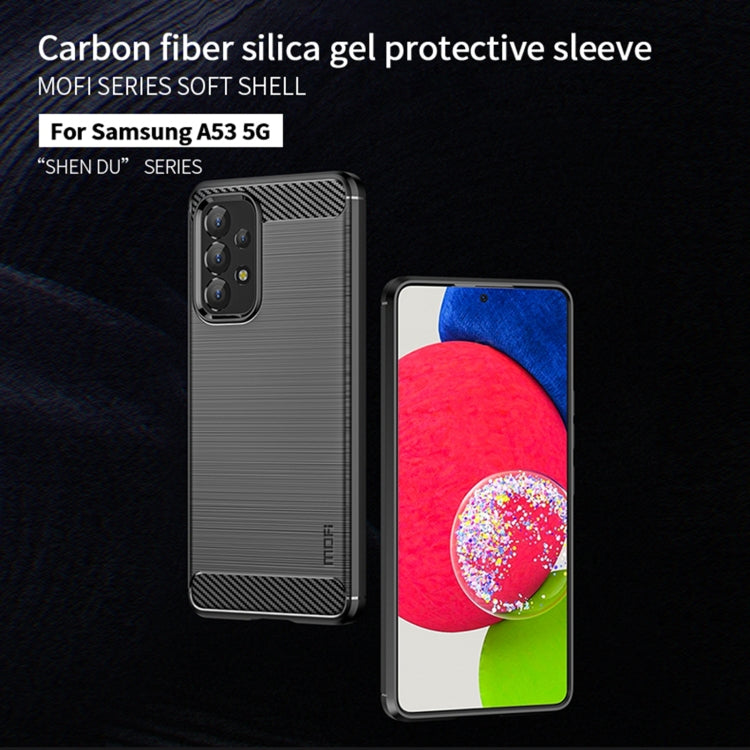 For Samsung Galaxy A53 5G  MOFI Gentleness Brushed Carbon Fiber Soft TPU Case(Blue) - Galaxy Phone Cases by MOFI | Online Shopping South Africa | PMC TechLife | Buy Now Pay Later Mobicred
