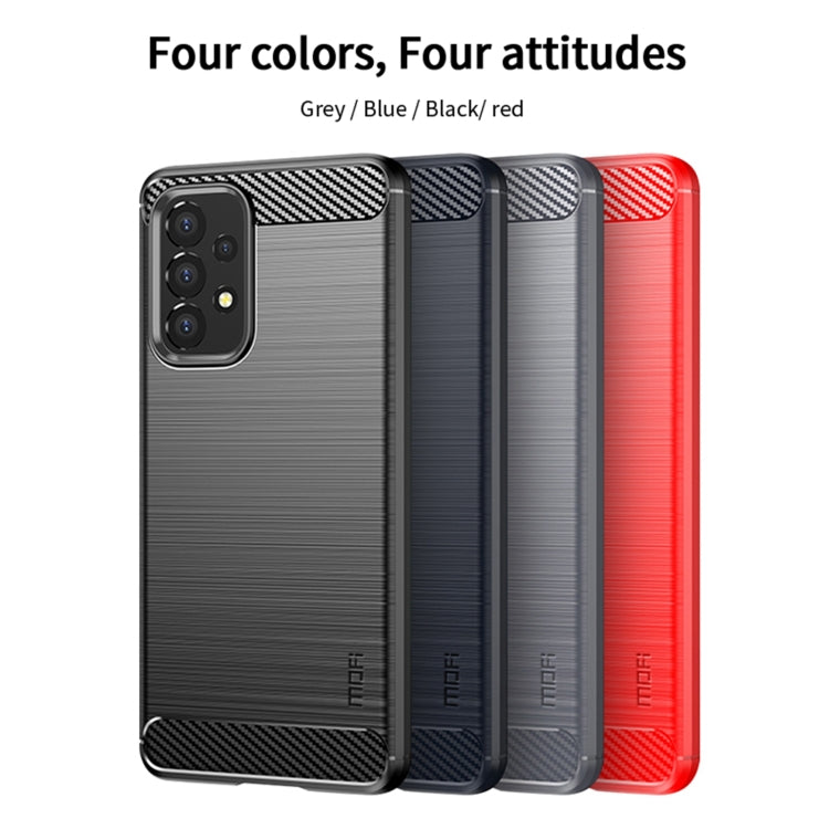 For Samsung Galaxy A53 5G  MOFI Gentleness Brushed Carbon Fiber Soft TPU Case(Blue) - Galaxy Phone Cases by MOFI | Online Shopping South Africa | PMC TechLife | Buy Now Pay Later Mobicred