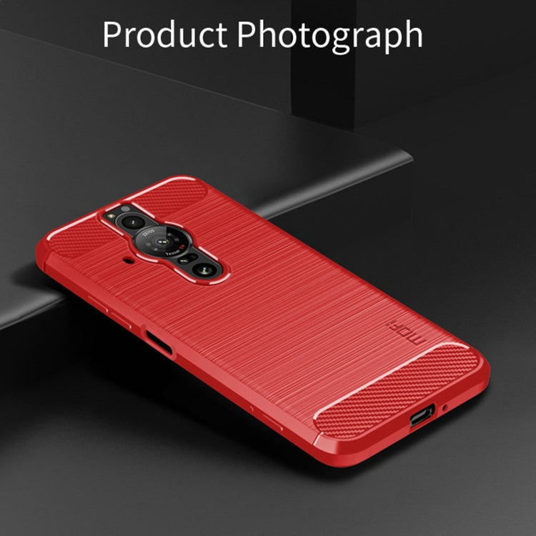 For Sony Xperia Pro-I MOFI Gentleness Brushed Carbon Fiber Soft TPU Case(Red) - Sony Cases by MOFI | Online Shopping South Africa | PMC TechLife