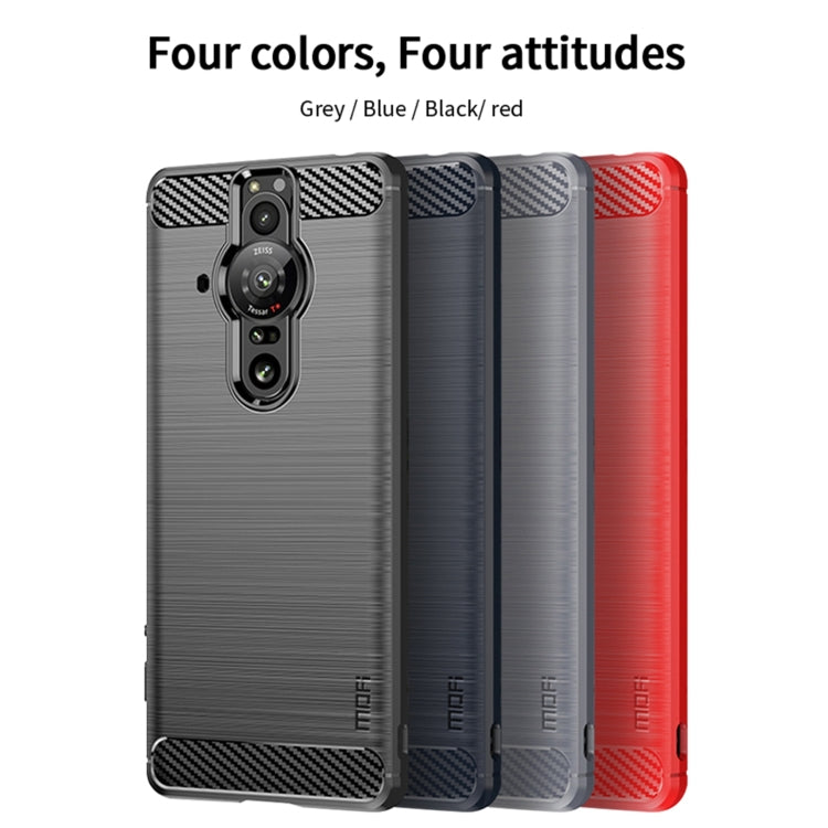 For Sony Xperia Pro-I MOFI Gentleness Brushed Carbon Fiber Soft TPU Case(Red) - Sony Cases by MOFI | Online Shopping South Africa | PMC TechLife