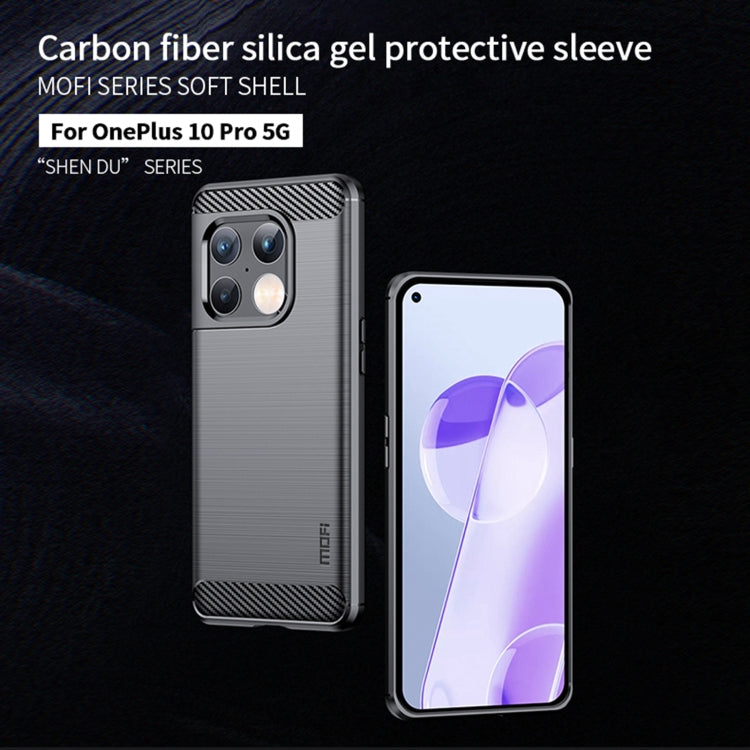 For OnePlus 10 Pro 5G MOFI Gentleness Brushed Carbon Fiber Soft TPU Case(Blue) - OnePlus Cases by MOFI | Online Shopping South Africa | PMC TechLife | Buy Now Pay Later Mobicred