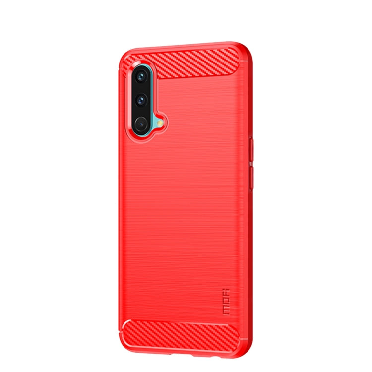 For OnePlus Nord CE 5G MOFI Gentleness Brushed Carbon Fiber Soft TPU Case(Red) - OnePlus Cases by MOFI | Online Shopping South Africa | PMC TechLife