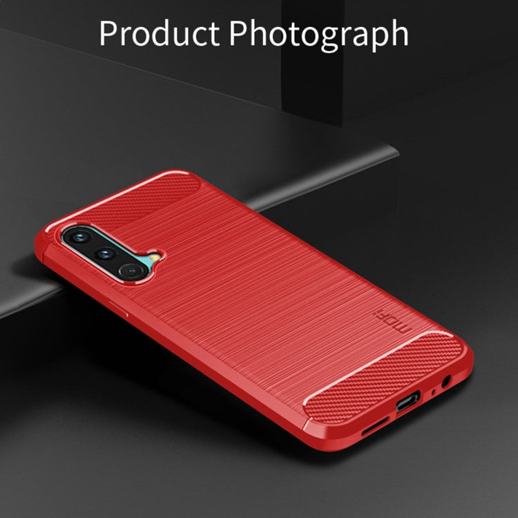 For OnePlus Nord CE 5G MOFI Gentleness Brushed Carbon Fiber Soft TPU Case(Red) - OnePlus Cases by MOFI | Online Shopping South Africa | PMC TechLife